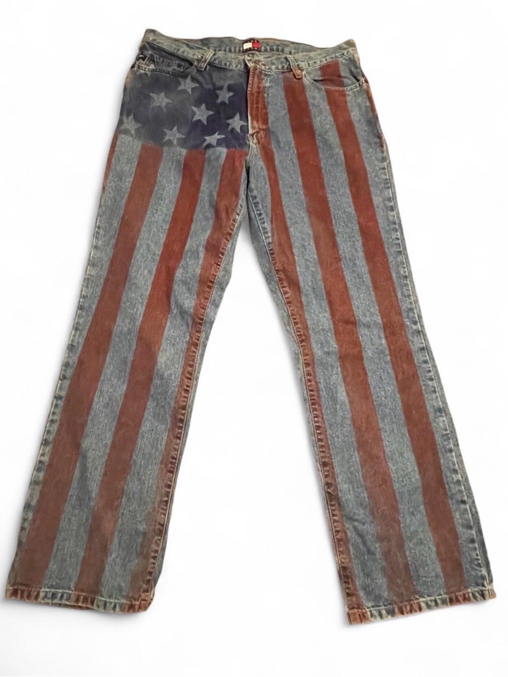 Vintage 90s/Y2K Tommy Hilfiger All-Over American Flag Jeans